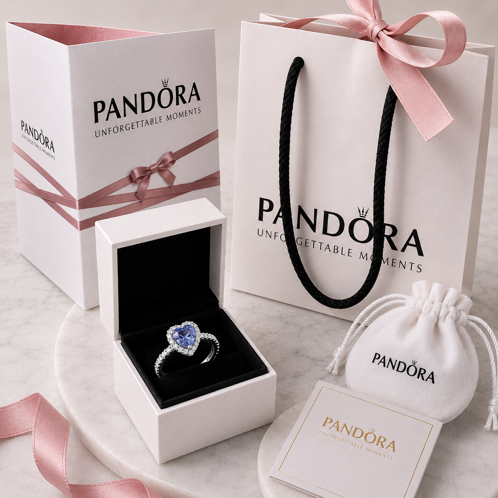 Blue Sparkling Heart Ring