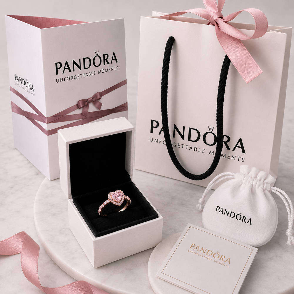 Pink Heart Halo Ring