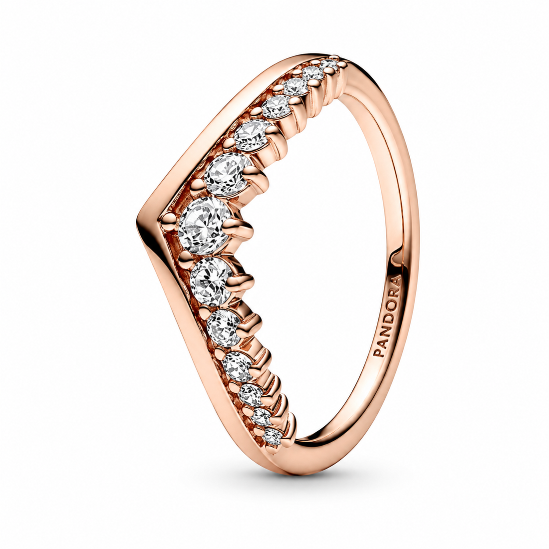 Rose Gold Tiara Wishbone Ring