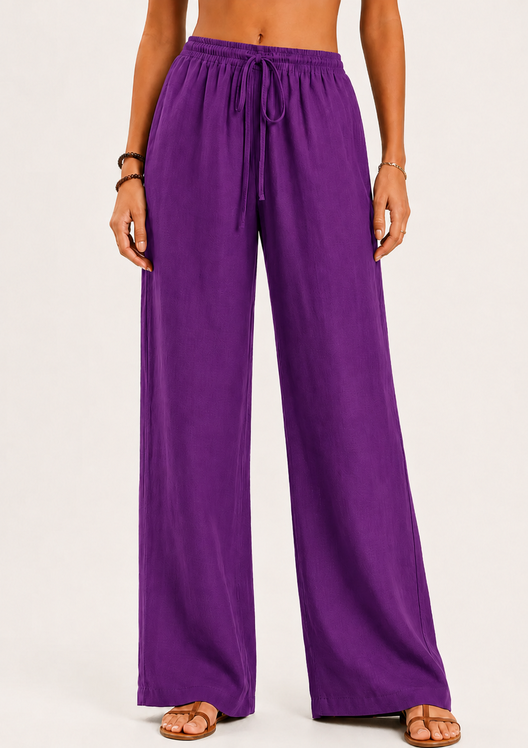 Linen Pants in Purple