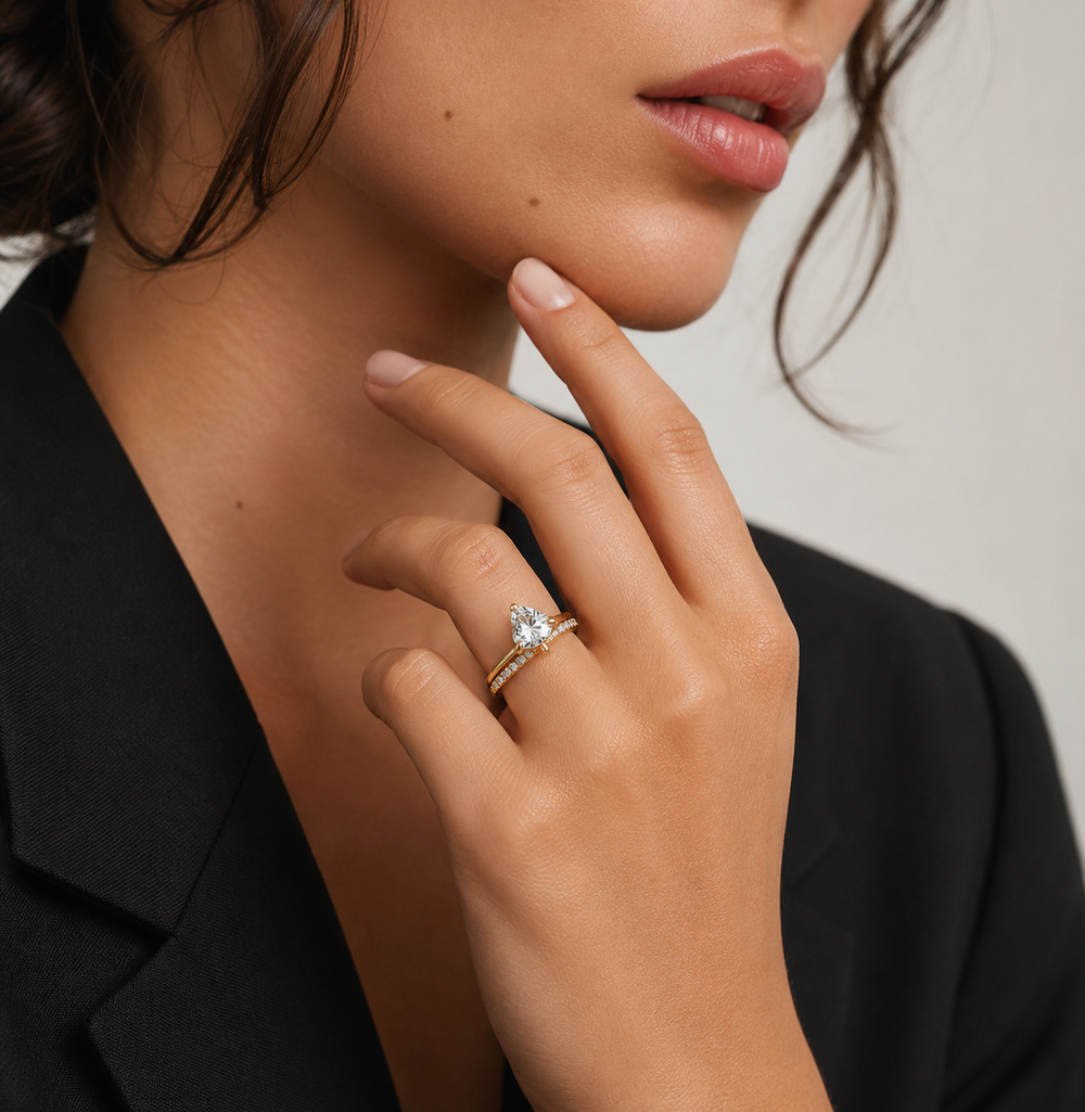 Large Solitaire Statement Ring