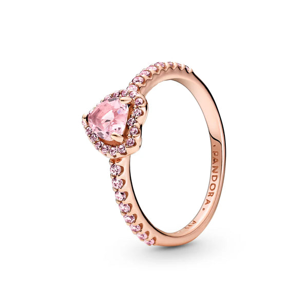Pink Heart Halo Ring