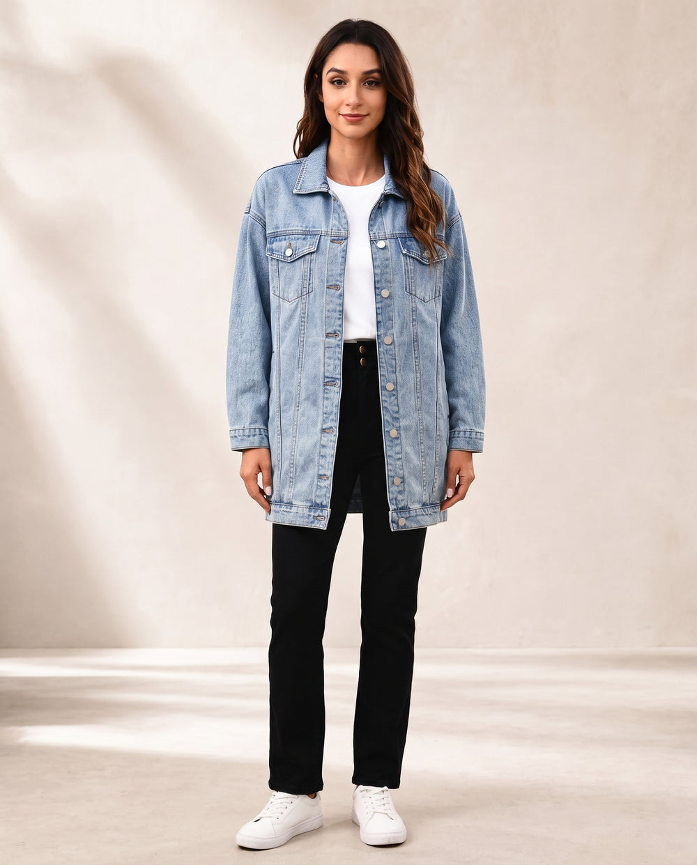 Women's oversized denim jacket – Light Blue