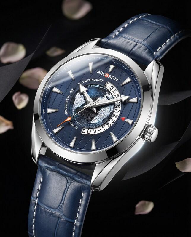 Navy Blue Leather Watch