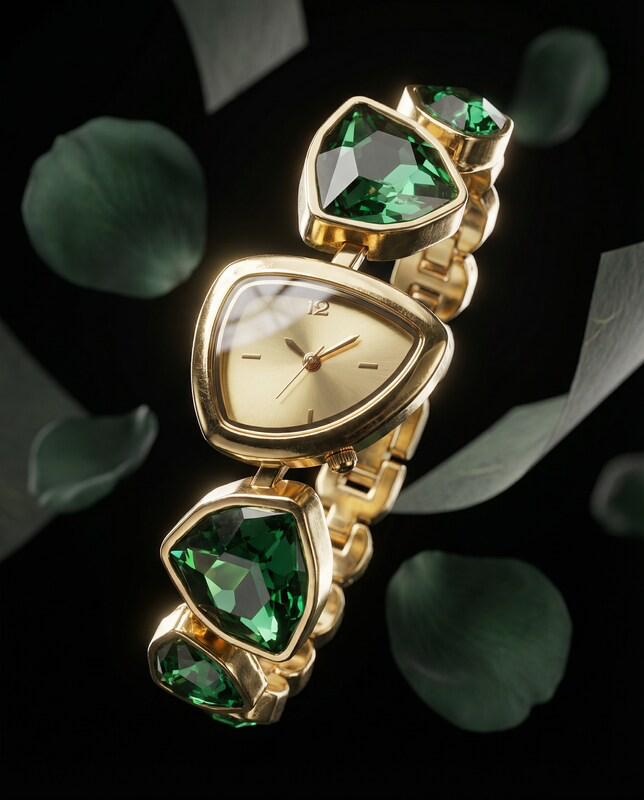 Green Emerald Stone Watch