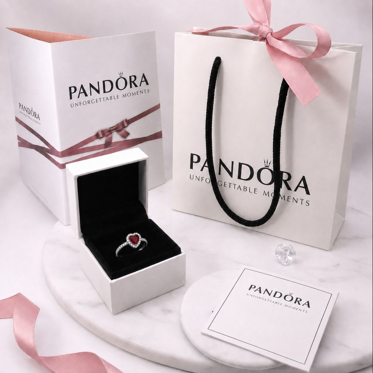Floating Heart Stone Ring