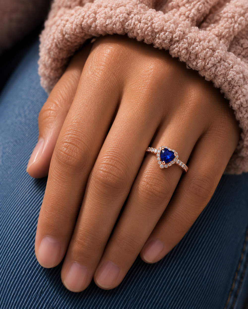 Blue Sapphire Square Ring