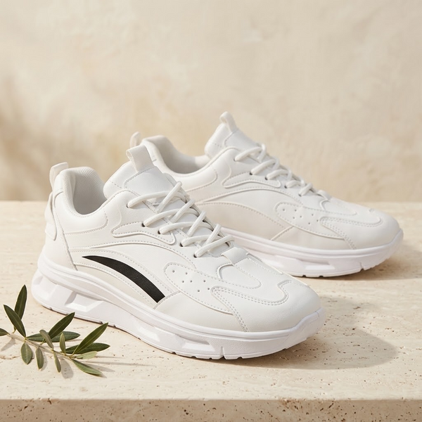 Blanc sport chunky sole sneakers in all white