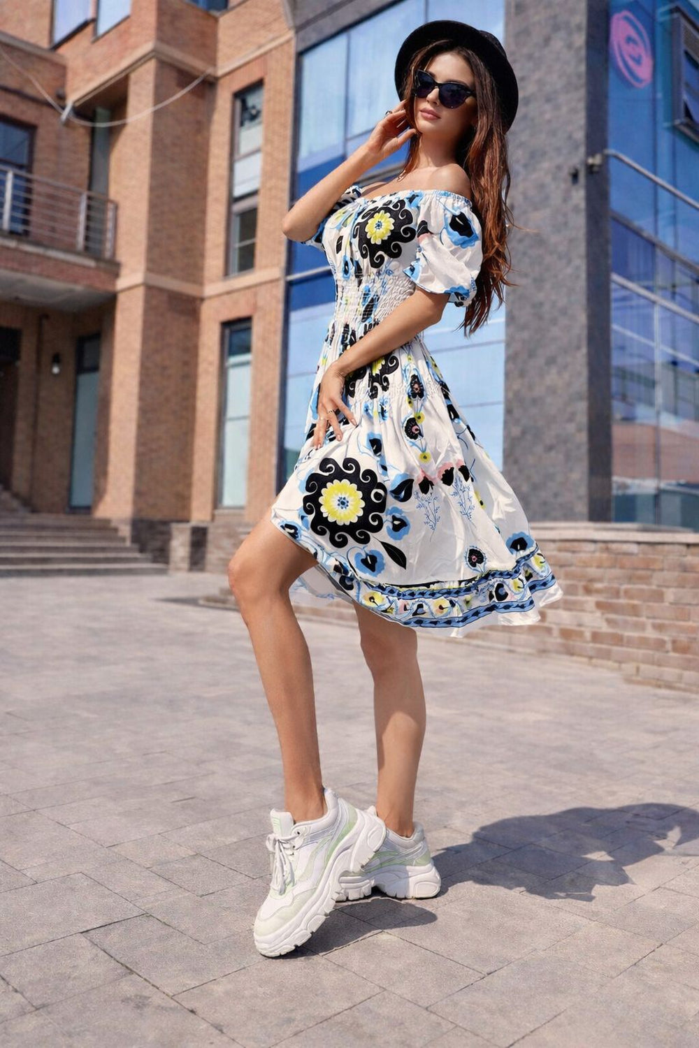 Amalfi Off-Shoulder Floral Mini Dress