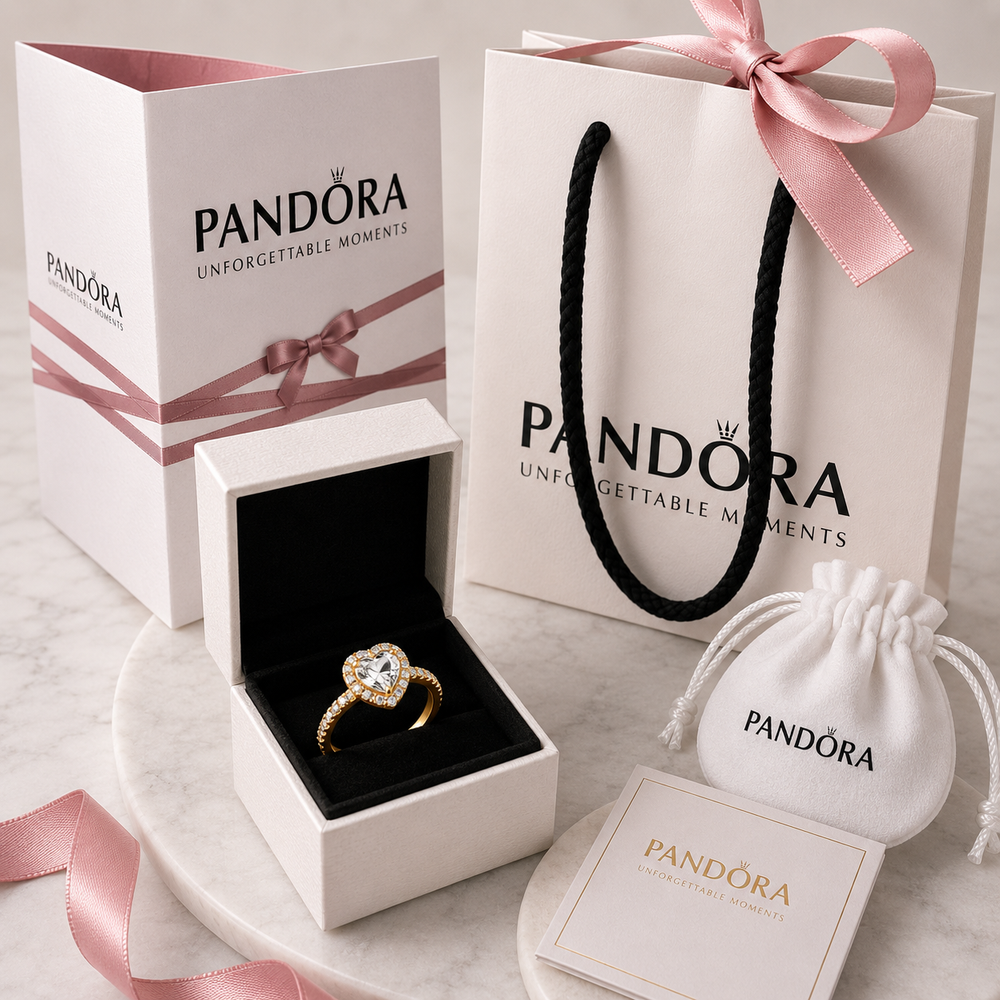Gold Heart Halo Ring