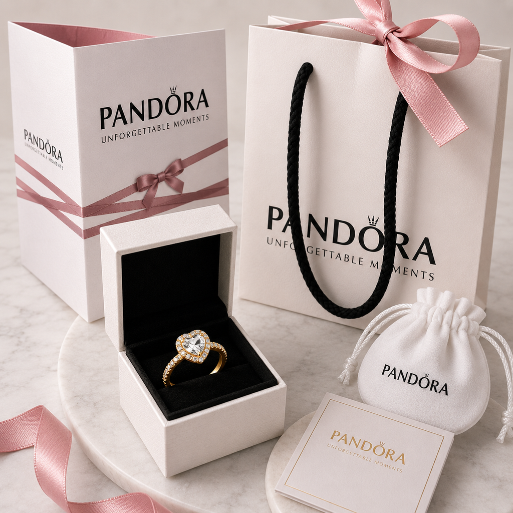 Gold Heart Halo Ring