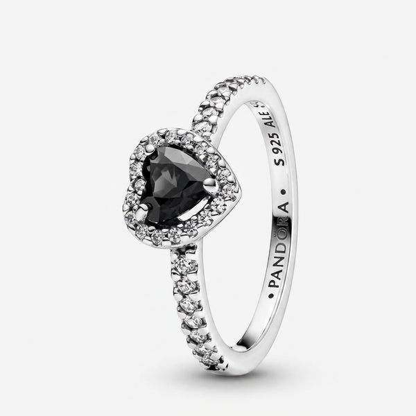 Black Heart Pavé Ring