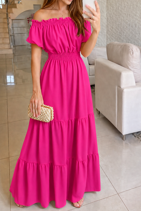 Riviera Off-Shoulder Tiered Maxi Dress
