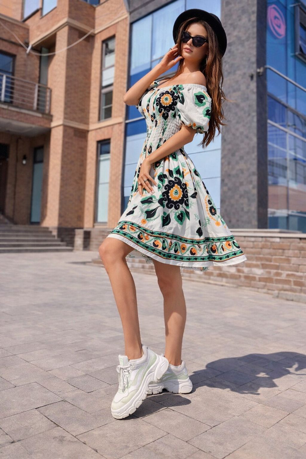 Amalfi Off-Shoulder Floral Mini Dress