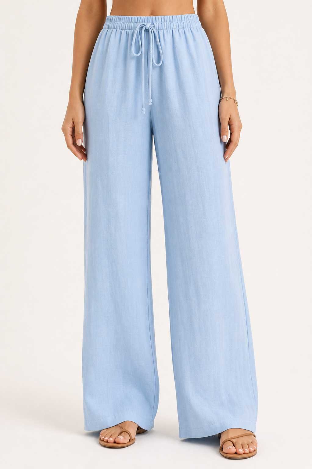 Linen Pants in Light Blue