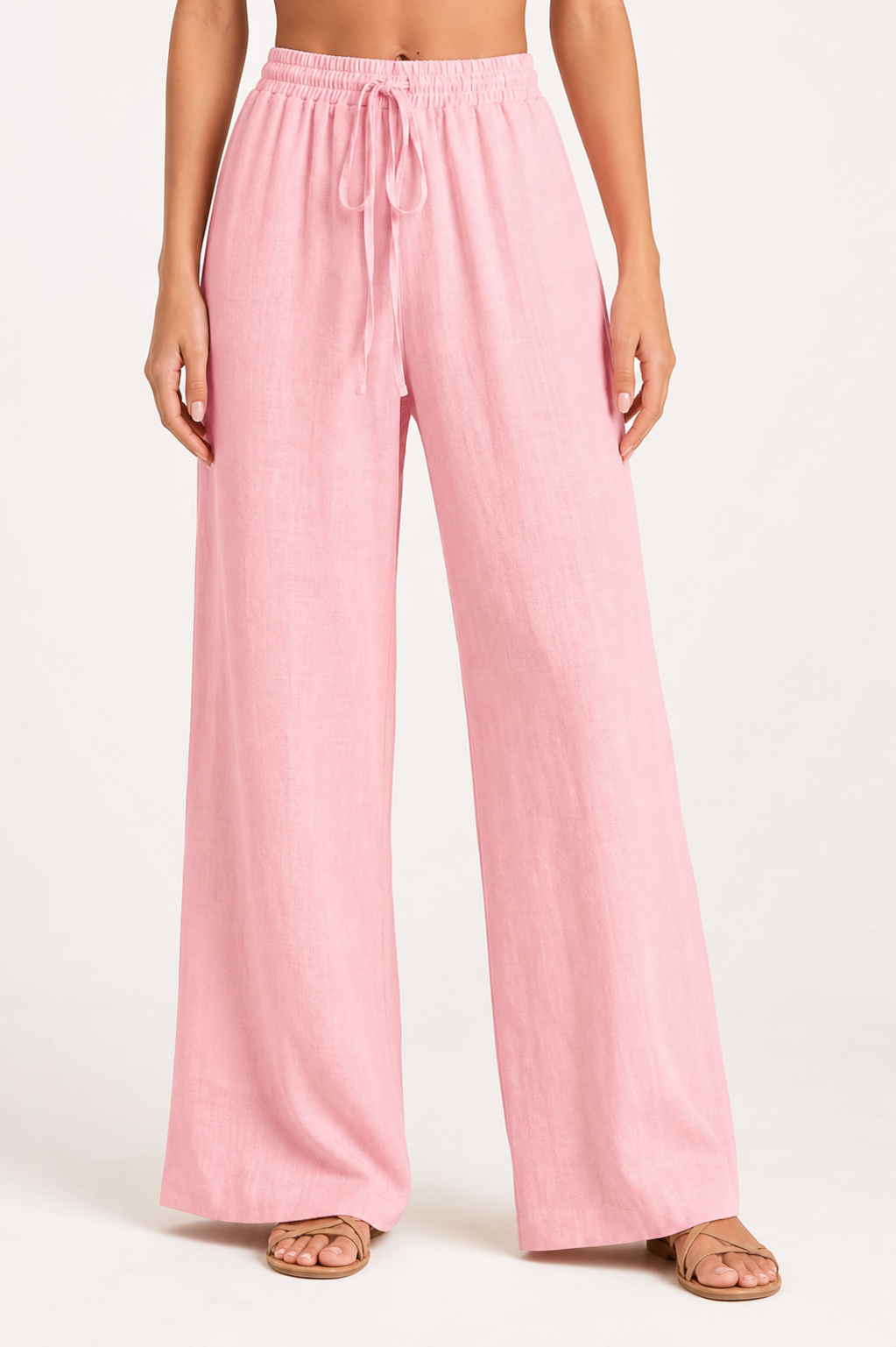 Linen Pants in Soft Pink