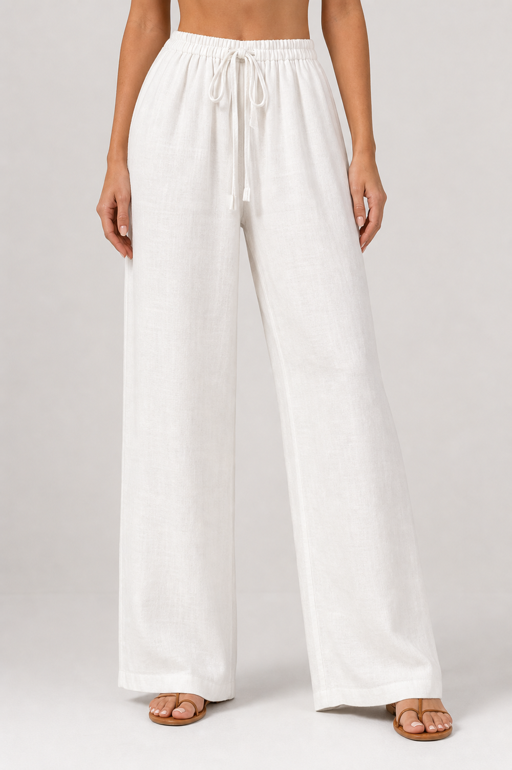 Linen Pants in White Ivory