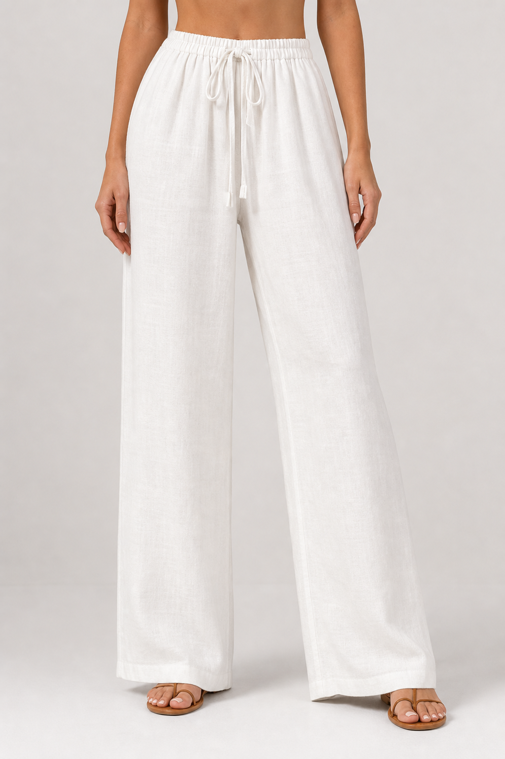 Linen Pants in White Ivory