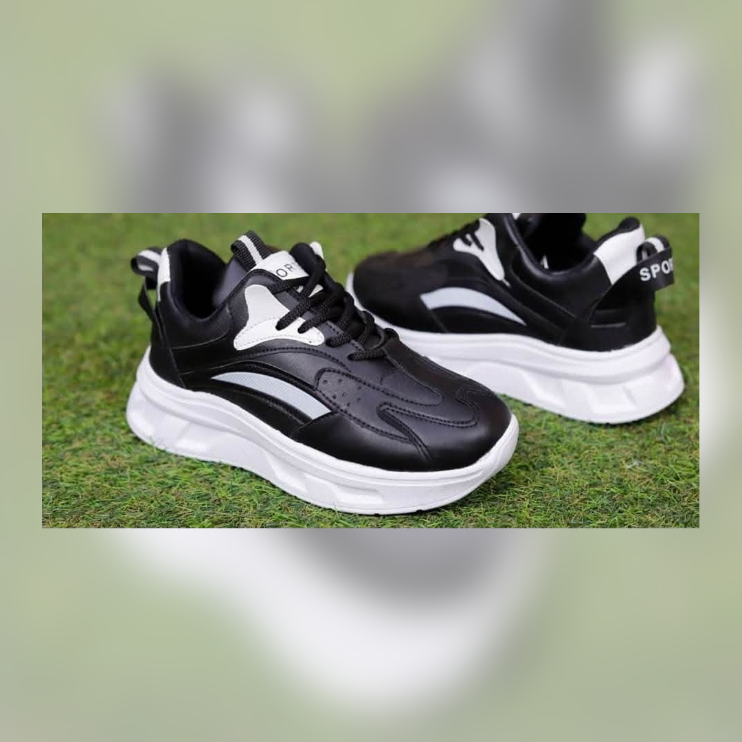 Onyx sport chunky sole sneakers in black and white