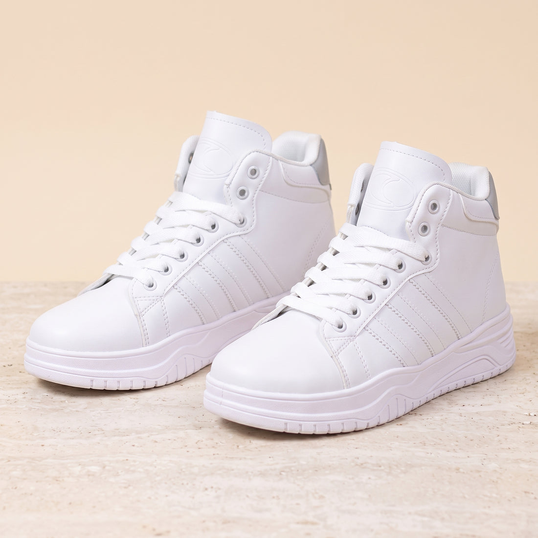 White high-top sneakers
