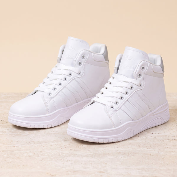 White high-top sneakers