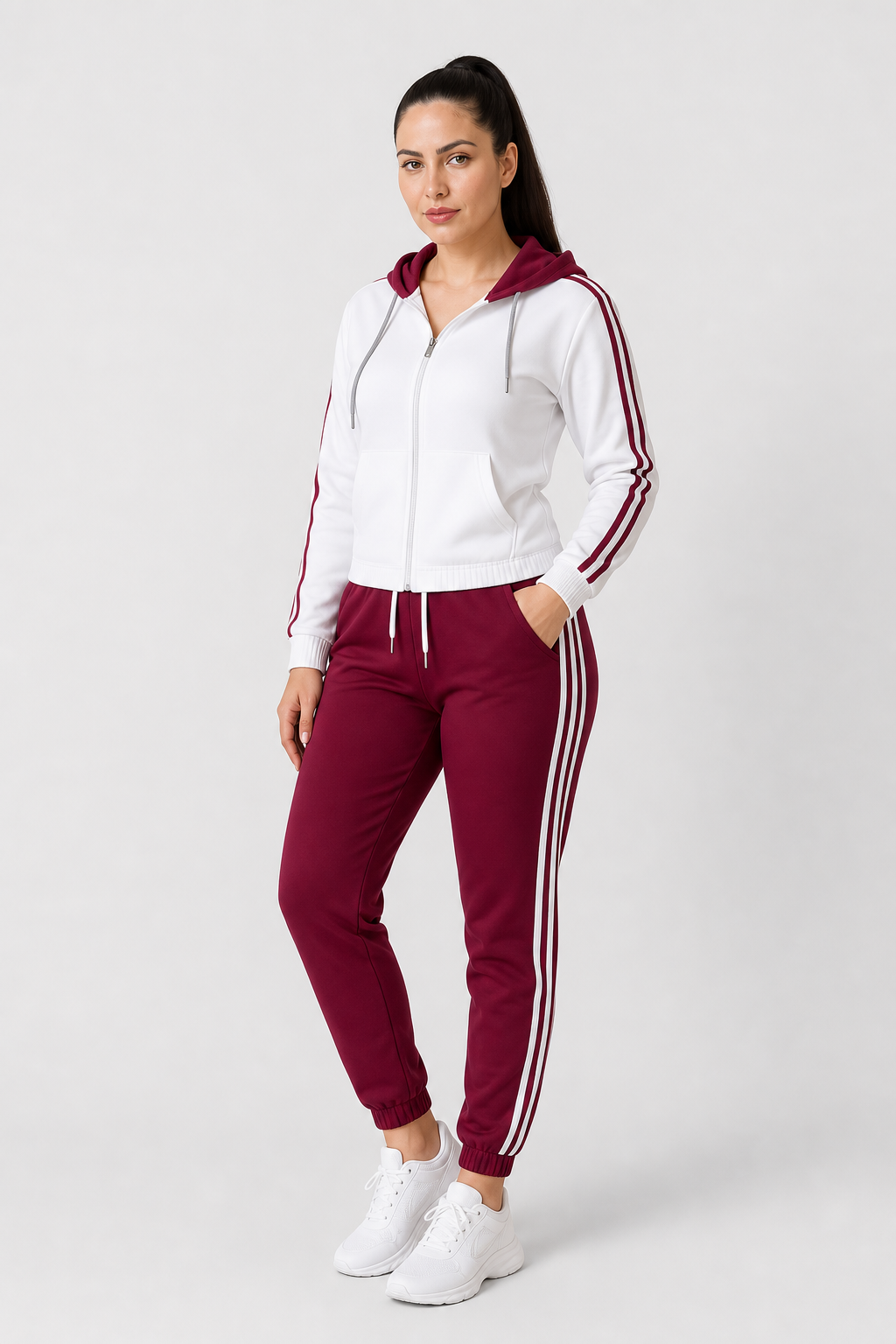 Women’s tracksuit set in burgundy