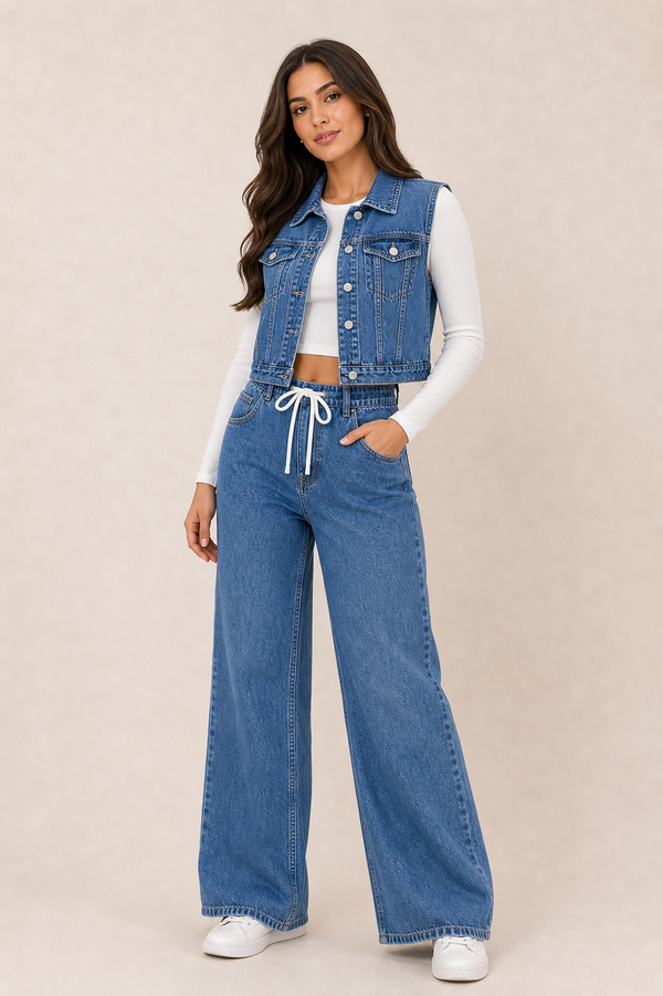 Denim Vest & Pants Set